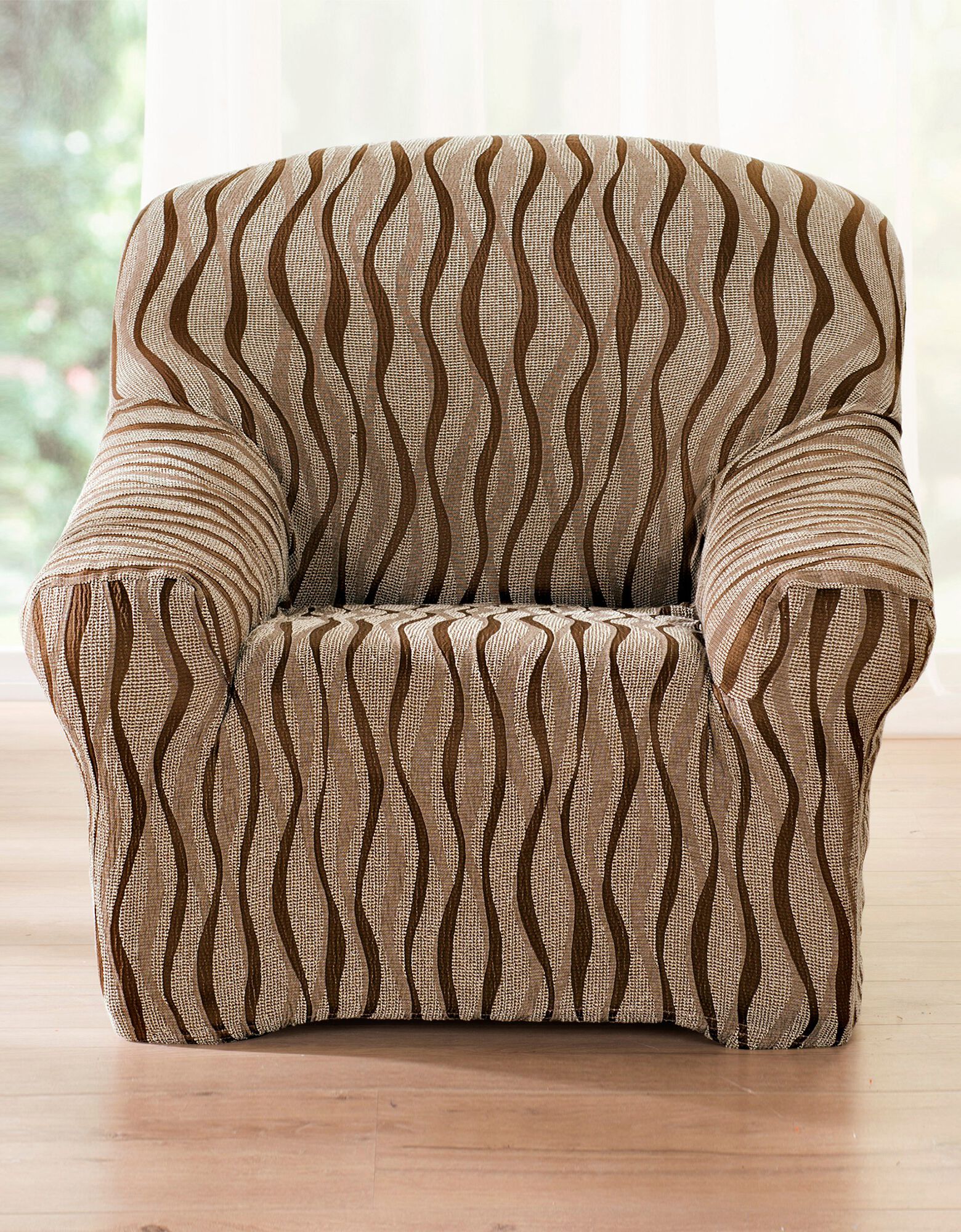 Housse extensible jacquard imprimé canapé fauteuil accoudoirs