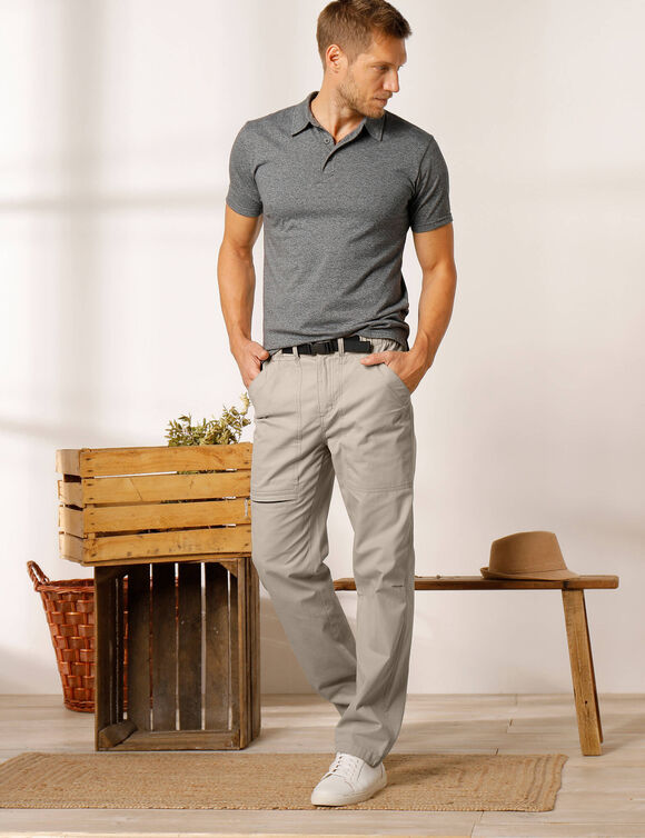 Pantalon 3/4 élastiqué + ceinture assortie (sable)