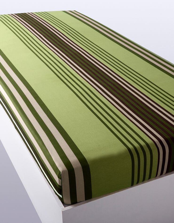Linge de lit Détroit en coton imprimé rayures, vert, hi-res image number 3