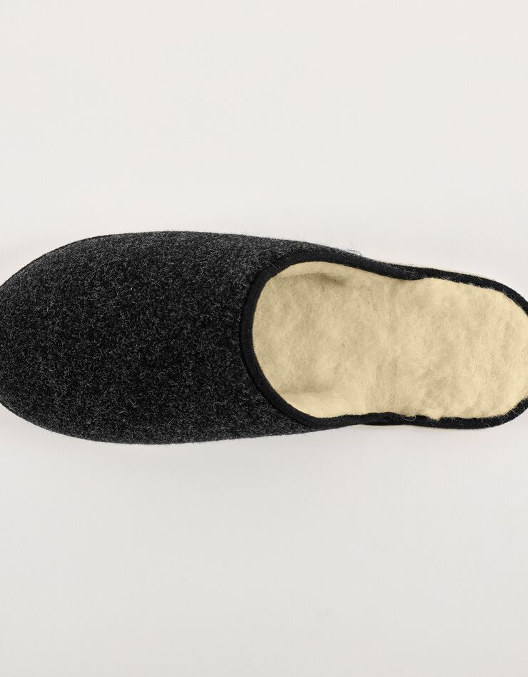 Mules homme silencieuses fourrées laine, gris Mules homme silencieuses fourrées laine, gris, hi-res image number 2