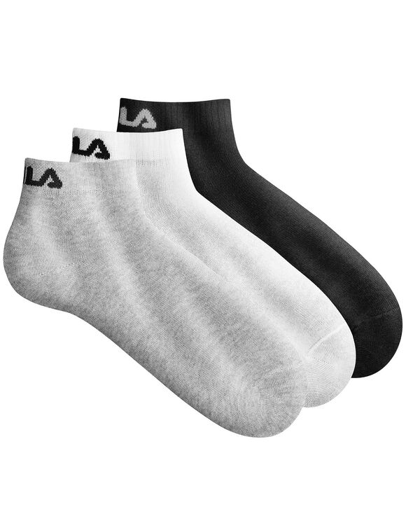 Chaussettes tiges courtes "Training" - lot de 3 paires (gris + blanc + noir)