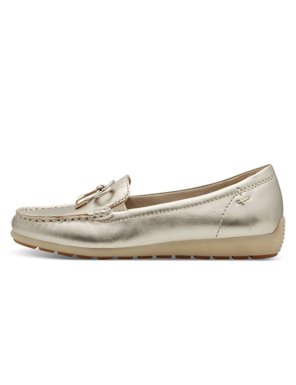 Mocassins cuir métallisés (doré)