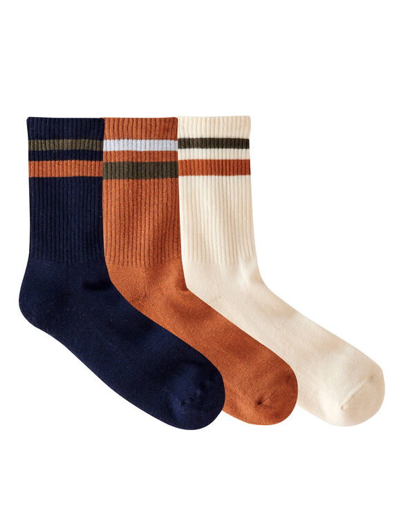 Chaussettes c&ocirc;tel&eacute;es - lot de 3 paires (noisette)