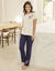 Pyjamashirt met vossenprint en korte mouwen (marine)