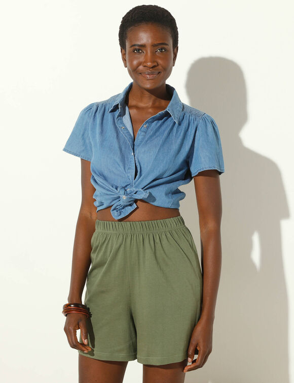 Short en maille - lot de 2 (noir / kaki)