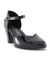 Zeer ruime, comfortabele leren babyschoenen met hak (zwart)