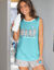 Pyjama short fantaisie ville étoilée (aqua)