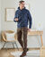 Pull col camionneur c&ocirc;te anglaise 30% laine (bleu moulin&eacute;)