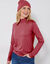 T-shirt met opstaande hals en lange mouwen (grijsvioline)