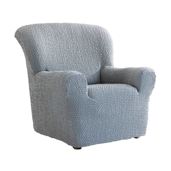 Housse gaufr&eacute;e bi-extensible canap&eacute; fauteuil accoudoirs (gris)