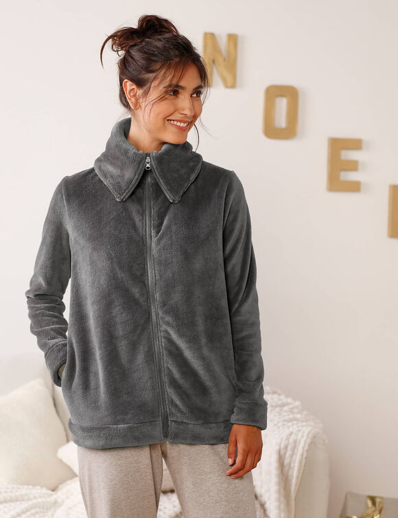 Veste polaire zippée (gris anthracite)