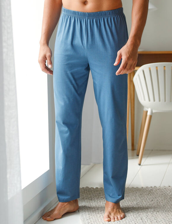 Pantalon pyjama coton uni (grijsblauw)