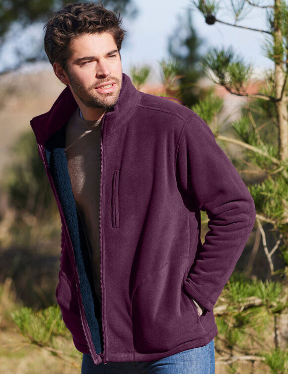 Blouson polaire spécial grand froid (prune / marine)