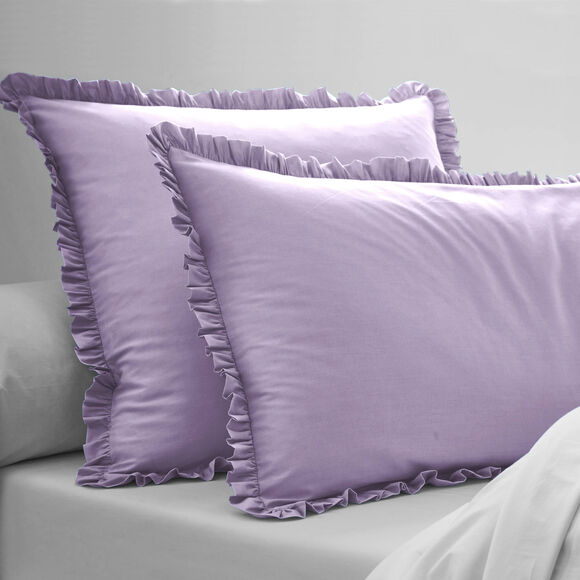 Linge de lit uni percale (parme grisé)