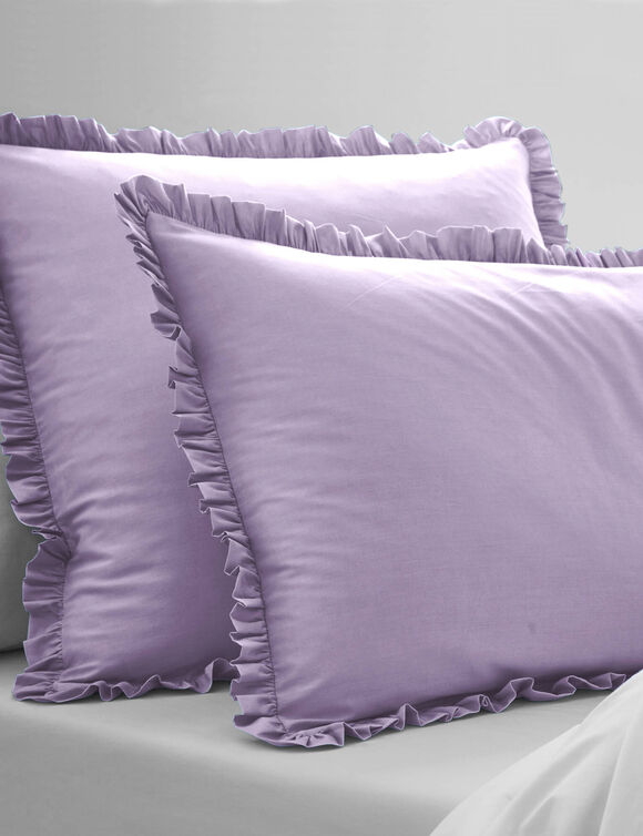 Linge de lit uni percale (parme grisé)