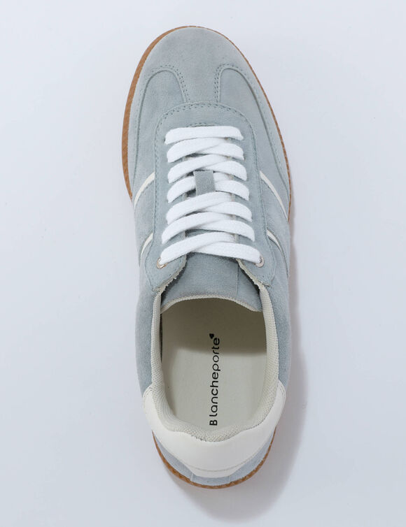 Baskets cro&ucirc;te de cuir (bleu ciel)