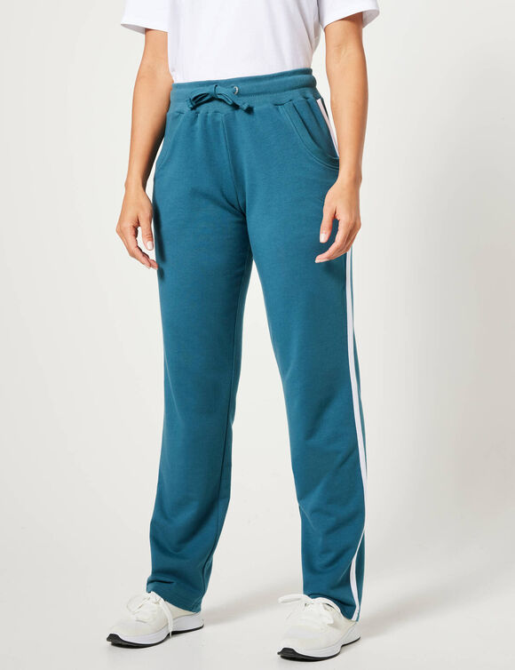 Tweekleurige joggingbroek (eendenblauw / wit)