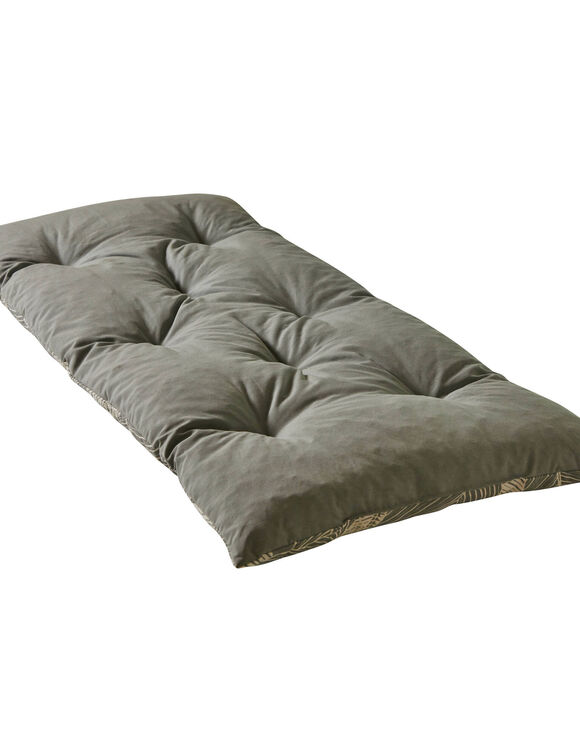Long coussin déco imprimé feuillage (gris perle)