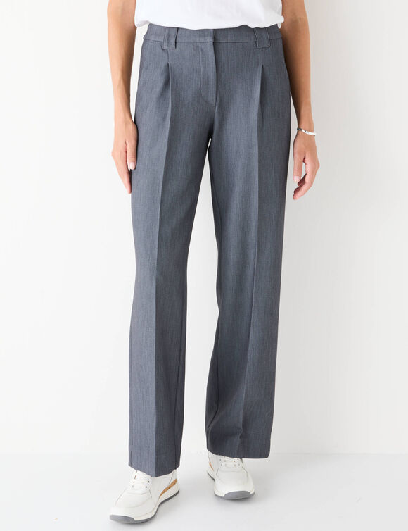 Pantalon large, fluide (gris chiné)