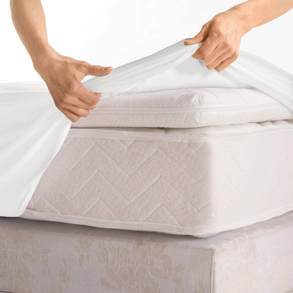 Drap-housse uni jersey bonnet 40 cm (blanc)