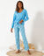 Effen pyjamashirt met lange mouwen (blauw)
