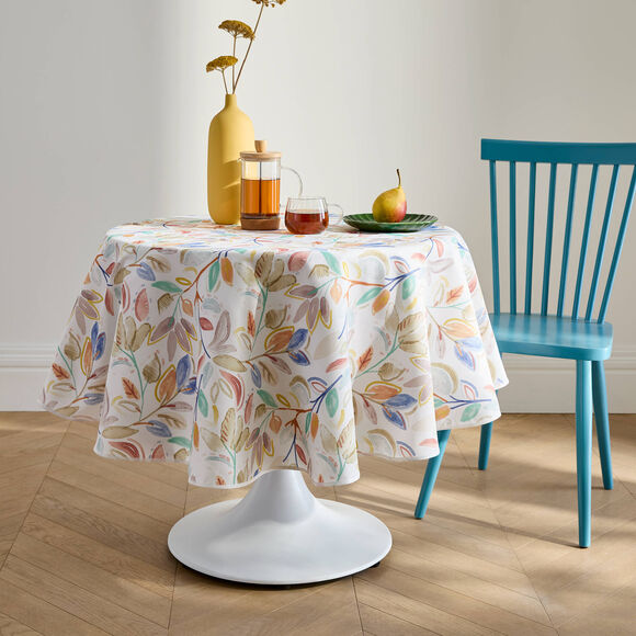 Tafellaken met bladerenprint, makkelijk onderhoud (veelkleurig)
