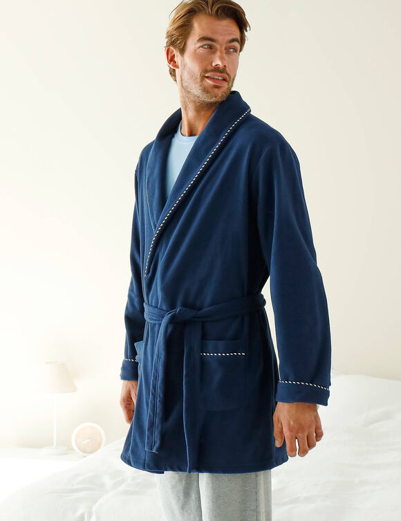 Robe de chambre courte maille polaire (marine)