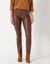 Rechte, gecoate broek (chocolade)