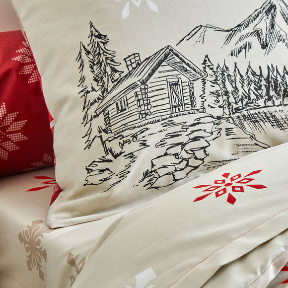 Bedlinnen Montana in flanel (rood)