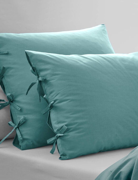 Linge de lit uni - percale de coton 72 fils/cm&sup2; (eucalyptus)