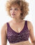 Soutien-gorge minimiseur en dentelle florale - sans armatures (aubergine)