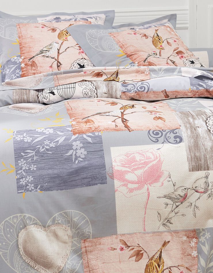 Linge de lit Agathe imprimé - flanelle, gris Linge de lit Agathe imprimé - flanelle, gris, hi-res image number 2