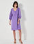 Robe courte évasée, détails broderie anglaise (violet)
