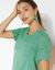 T-shirt met broderie anglaise (groen)