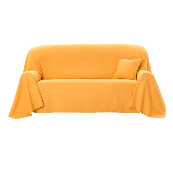 Jet&eacute; canap&eacute; coton bachette uni (miel)