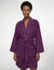 Peignoir court adulte col kimono  - &eacute;ponge bouclette 380 g/m&sup2; (aubergine)