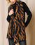 Heel warme sjaal met zebra-motief (bruin / zwart)