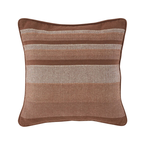 Housse coussin multicolore coton tissage artisanal - lot de 2 (chocolat)