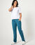 Pantalon jogging bicolore (bleu canard / blanc)