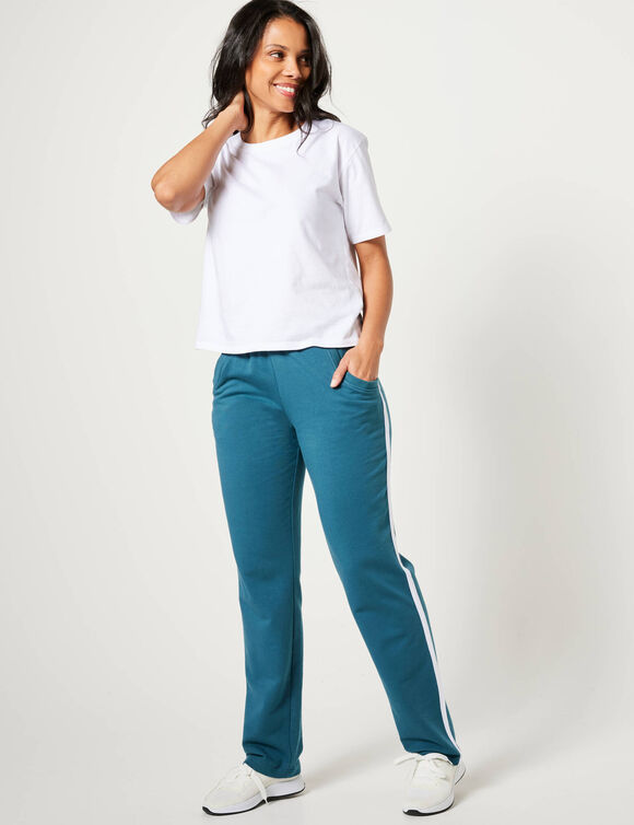 Tweekleurige joggingbroek (eendenblauw / wit)