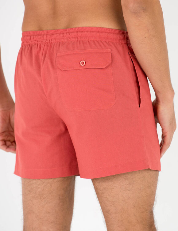 Short in canvas met elastische taille (tomette)