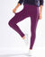 Legging taille haute sp&eacute;cial froid, molleton gratt&eacute; (prune)