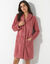 Fleece-kamerjas met sjaalkraag - Lengte 95 cm (roze)