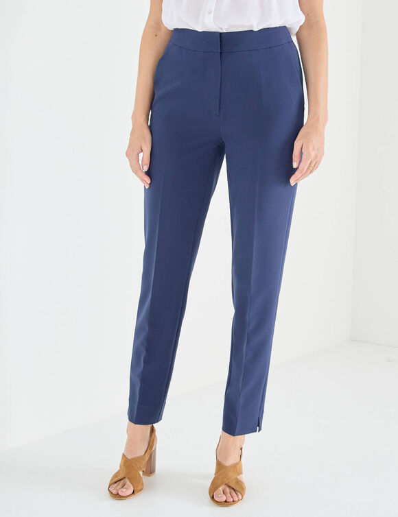 7/8-broek in slimmode, effen (marine)