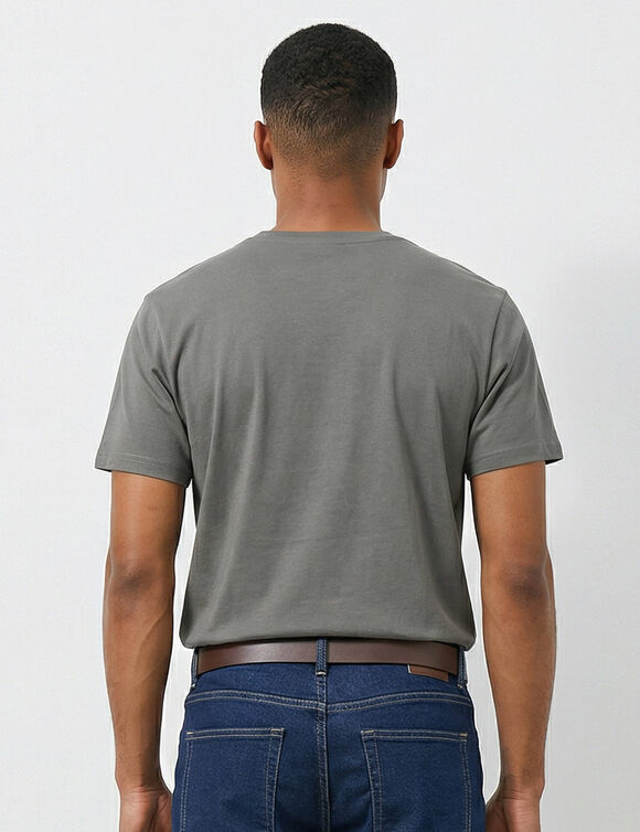 T-shirt col rond manches courtes (gris)