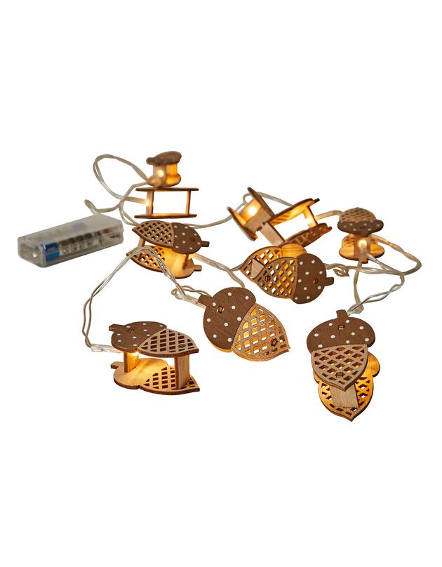 Guirlande lumineuse glands à leds (bois)
