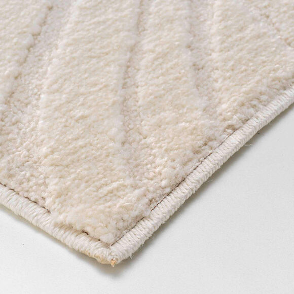 Tapis rectangulaire, motif v&eacute;g&eacute;tal en relief (naturel)