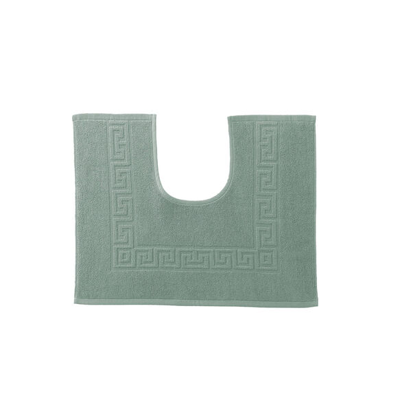 Badmatje van badstof, 600 g/m&sup2;, met sierrand en Grieks friesmotief (groen)