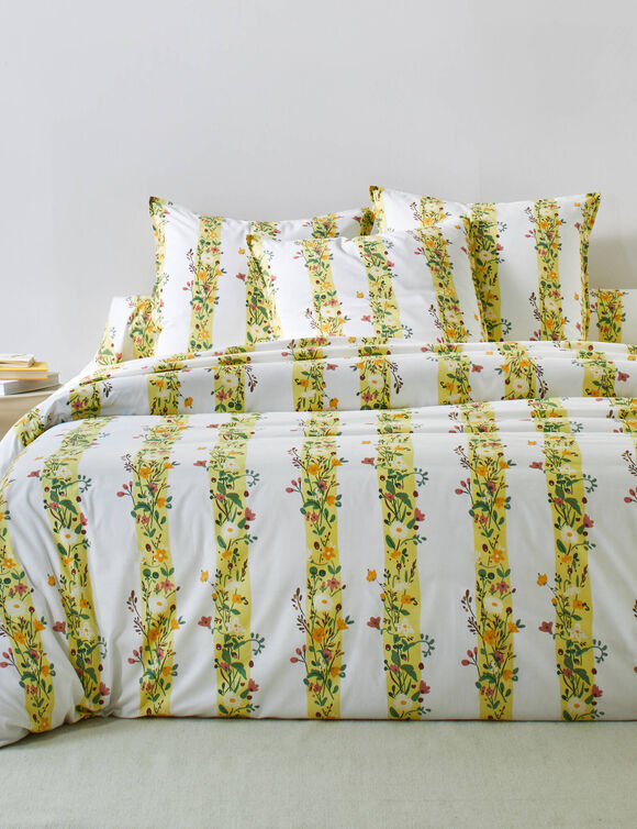 Linge de lit C&eacute;leste en coton imprim&eacute;  (jaune)