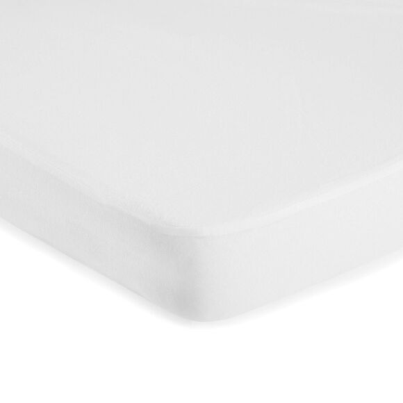 Matrasbeschermer in molton met ondoorlatende coating in polyurethaan, hoes 30 cm (wit)